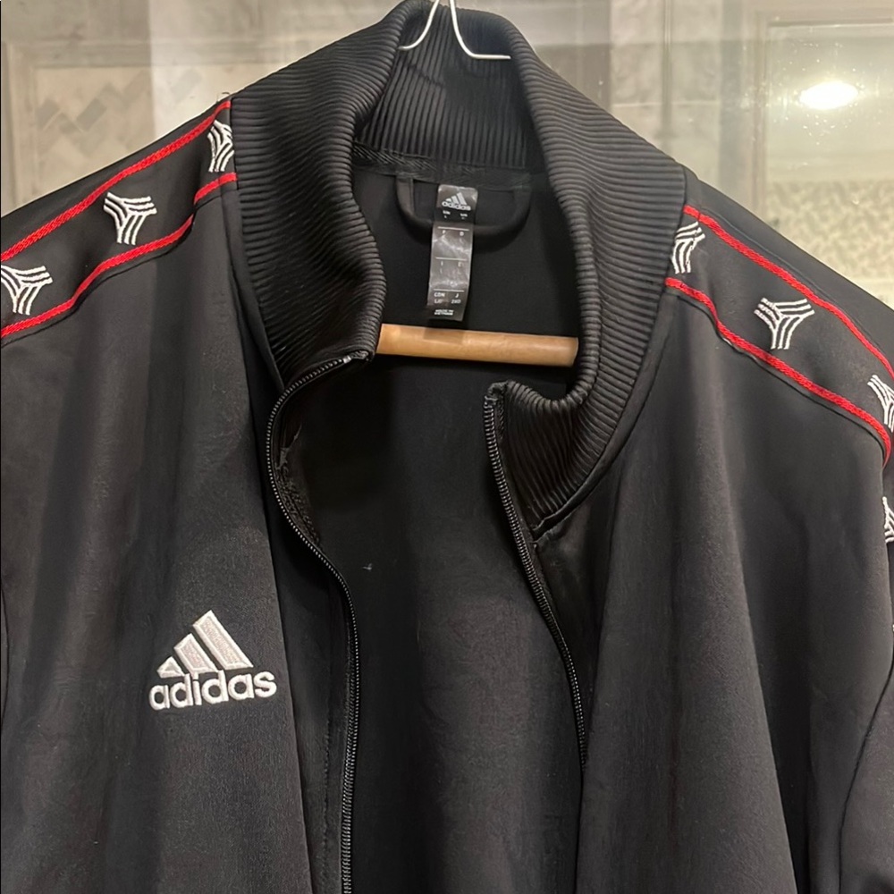 Adidas Black and Red Bomber Jacket